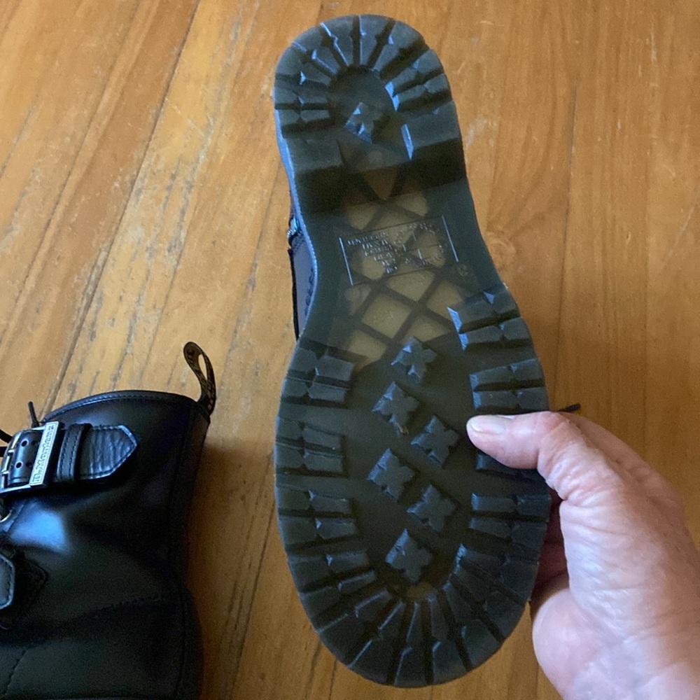 Dr. Martens 1460 Double Strap Black Leather Boots - Picture 5 of 11